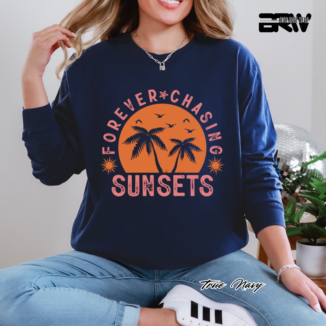 'Forever Chasing Sunsets' Summer Long Sleeve Tee