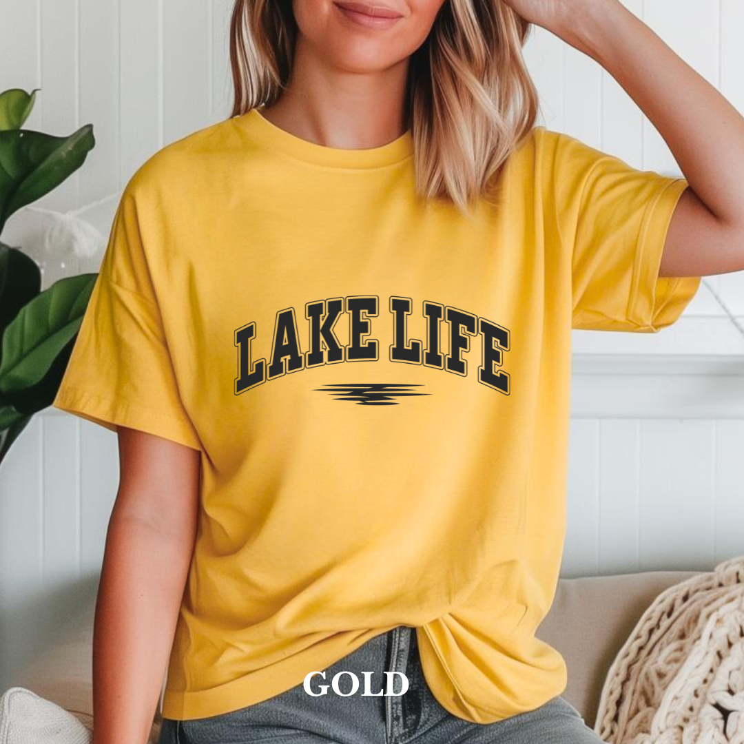 "Black  Stroke Lake Life" Tee