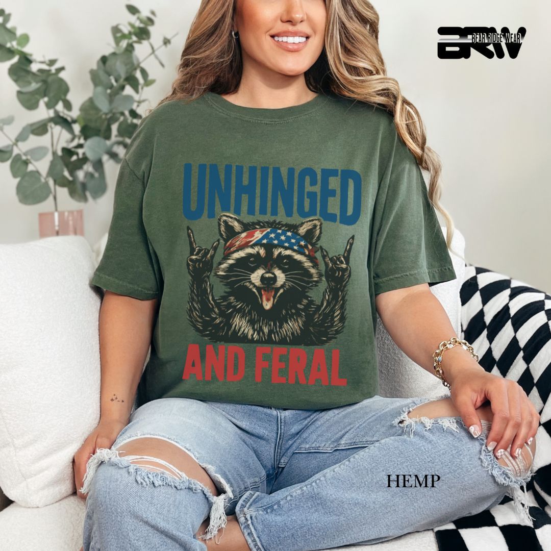 Unhinged and Feral-Raccoon- Patriotic Tee