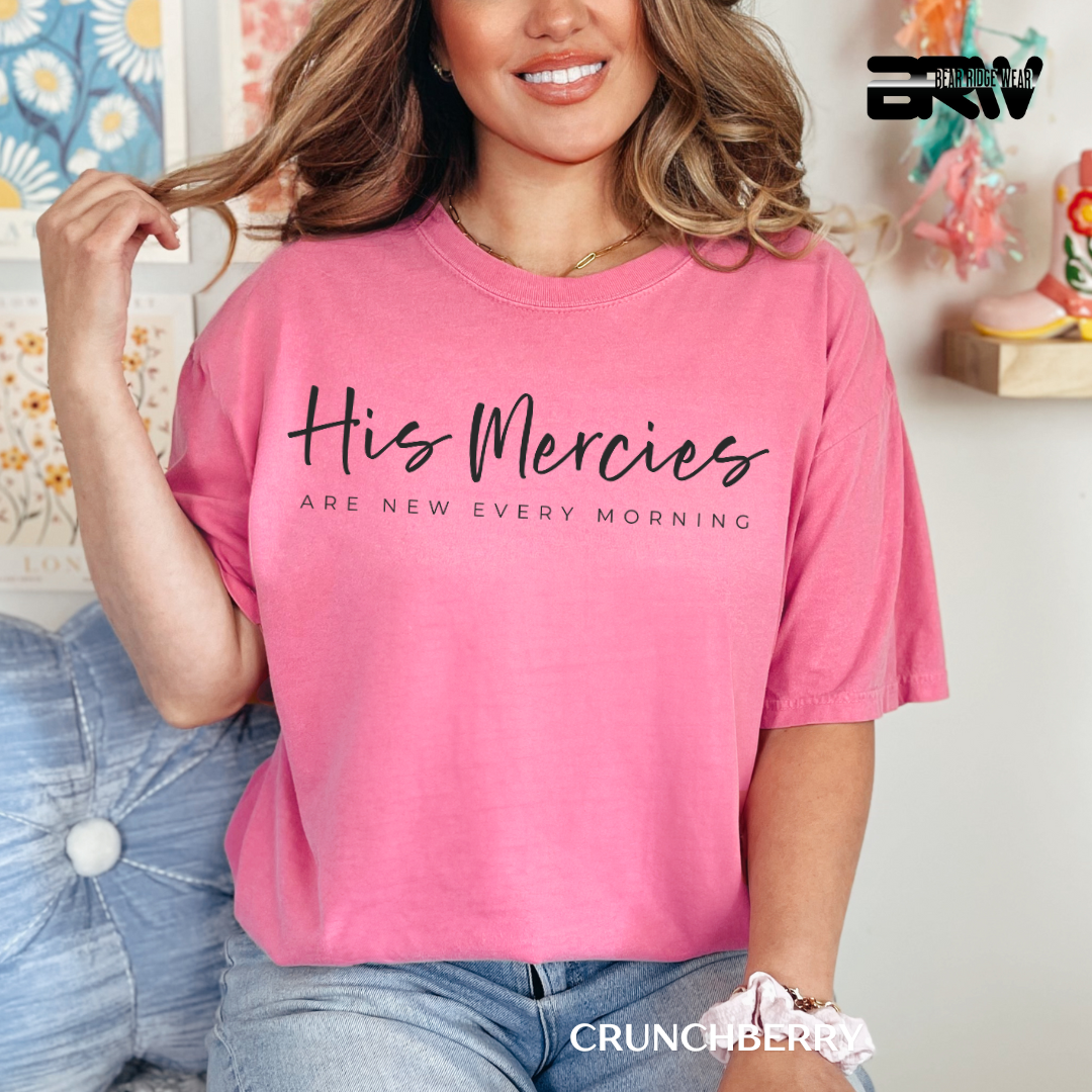 'His Mercies-Black' Faith Tee