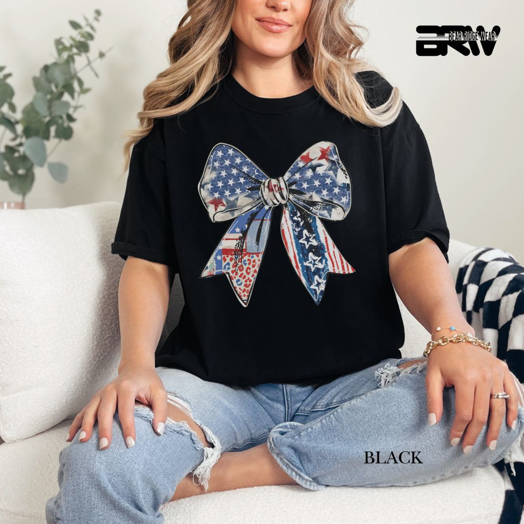Bow- Patriotic Tee