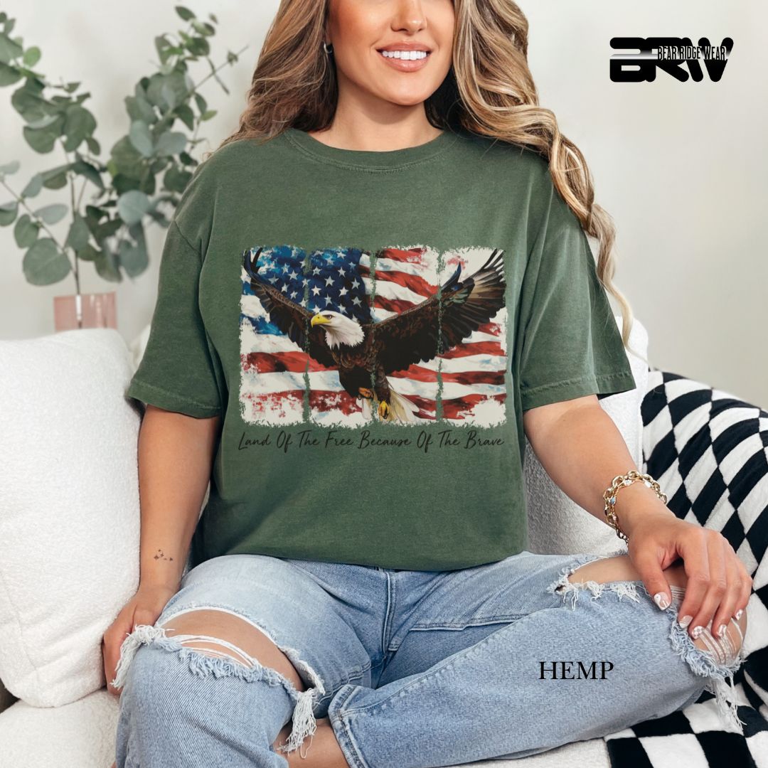 Land Of The Free-Eagle- Patriotic Tee