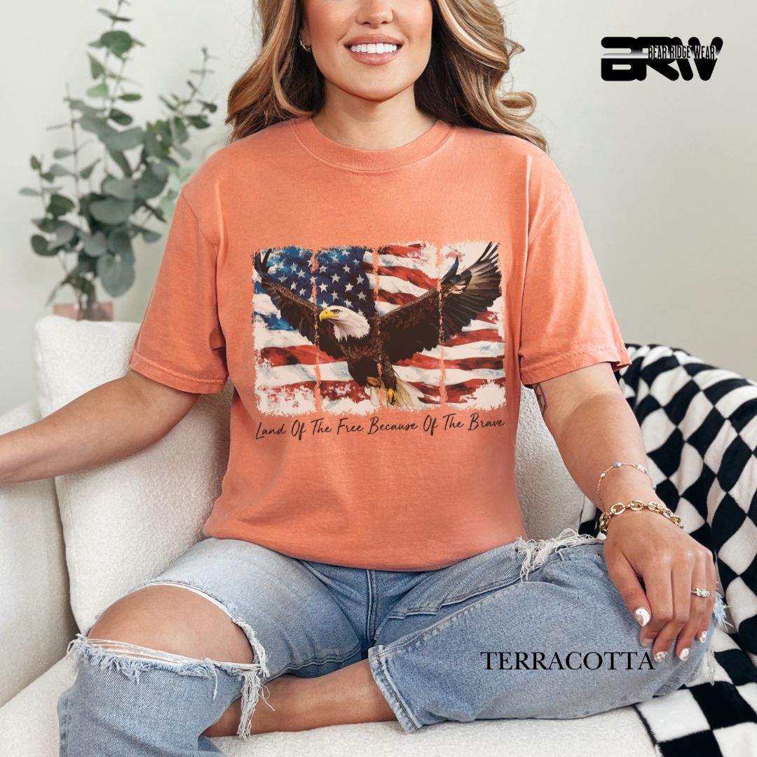 Land Of The Free-Eagle- Patriotic Tee