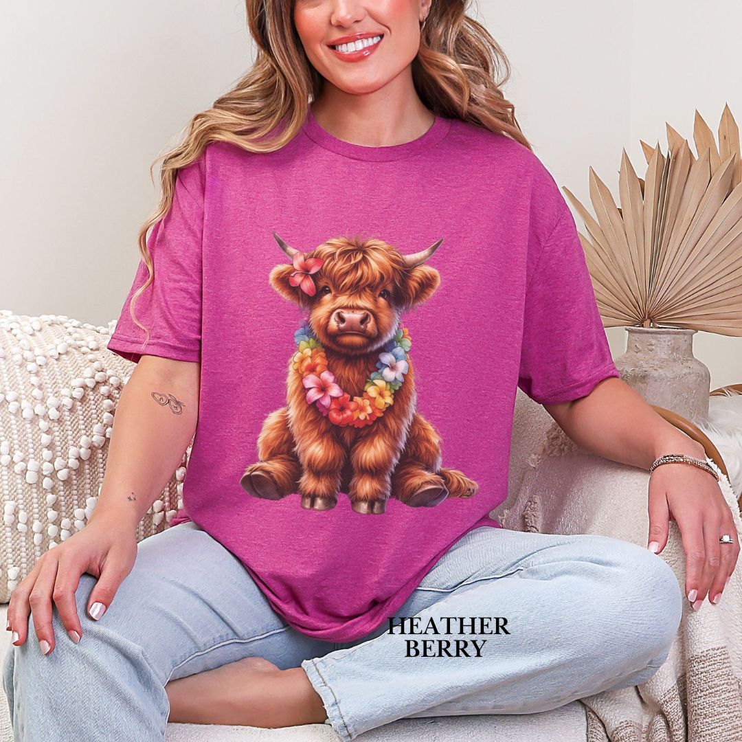'Highland Cow- Lei'  Summer Tee