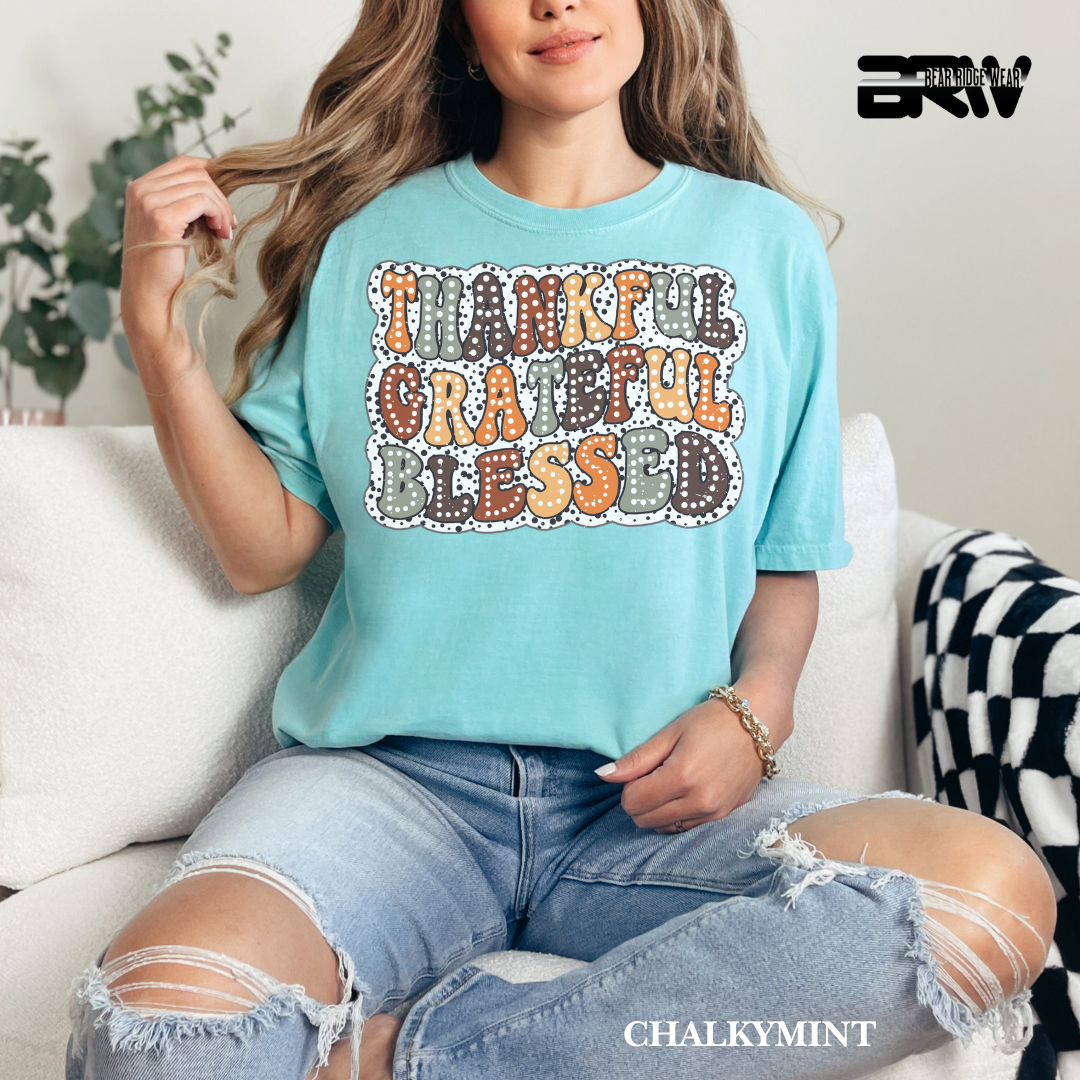 'Thankful Grateful Blessed' Fall Tee
