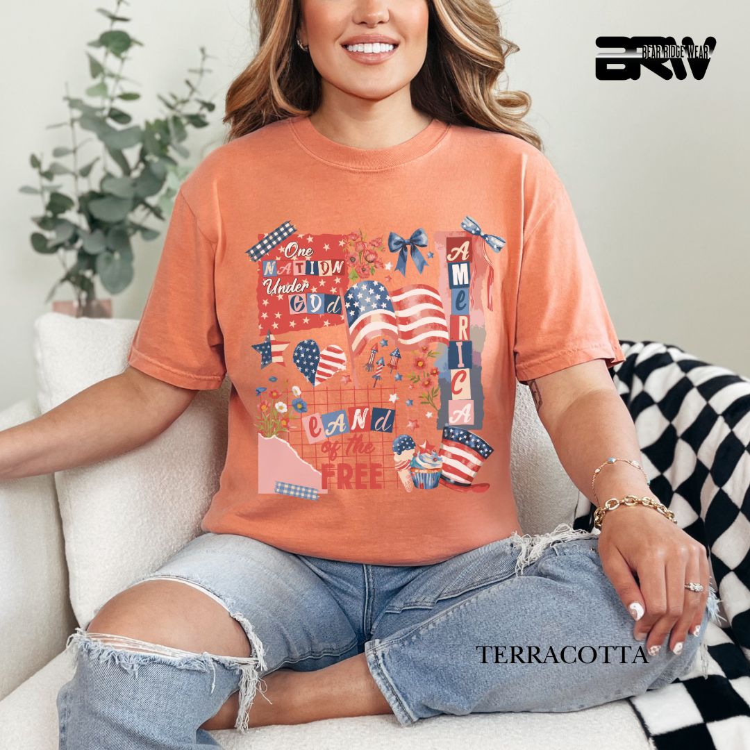 America One Nation- Patriotic Tee