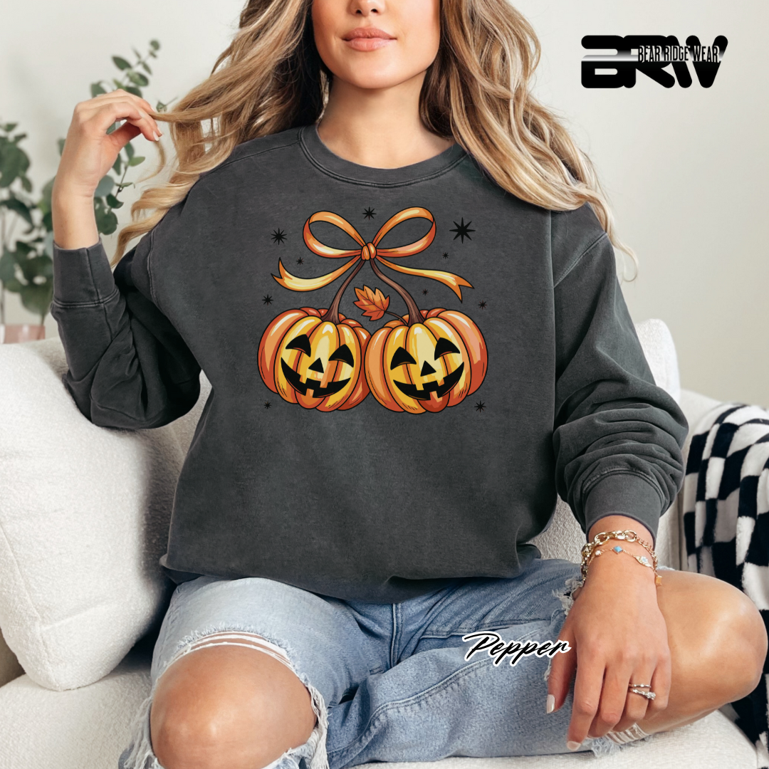'Pumpkin Cherries' Fall Crewneck Sweatshirt