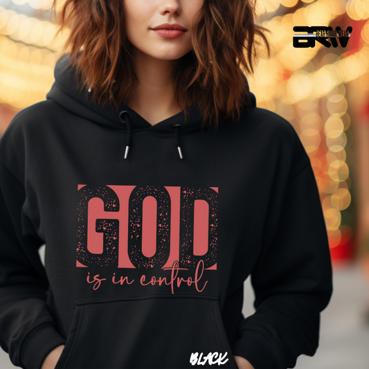 'God Is In Control' Pink Stroke  Faith Hoodie