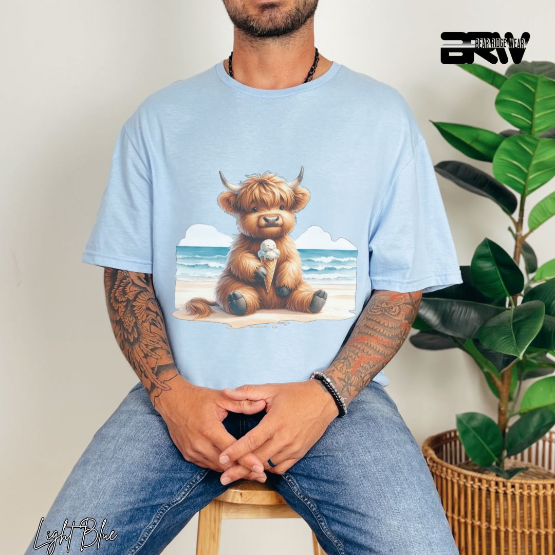 'Highland Cow-Ice Cream' Summer T- Shirt