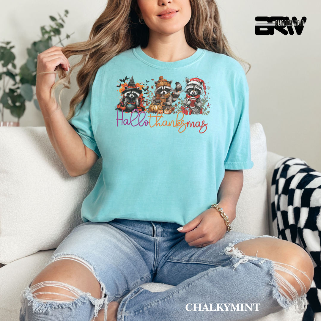 'Hallothanksmas-Raccoons' Fall Tee