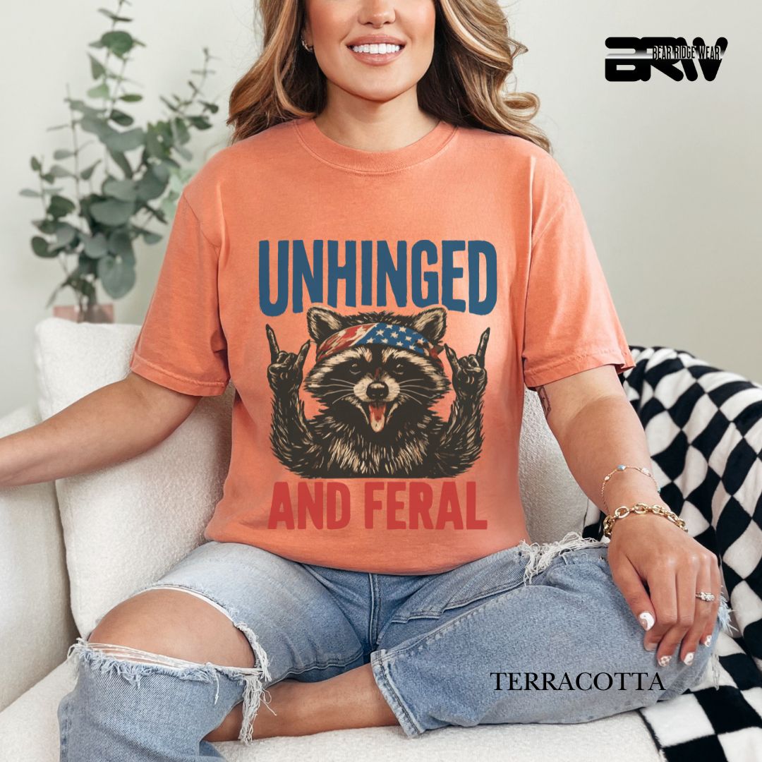 Unhinged and Feral-Raccoon- Patriotic Tee