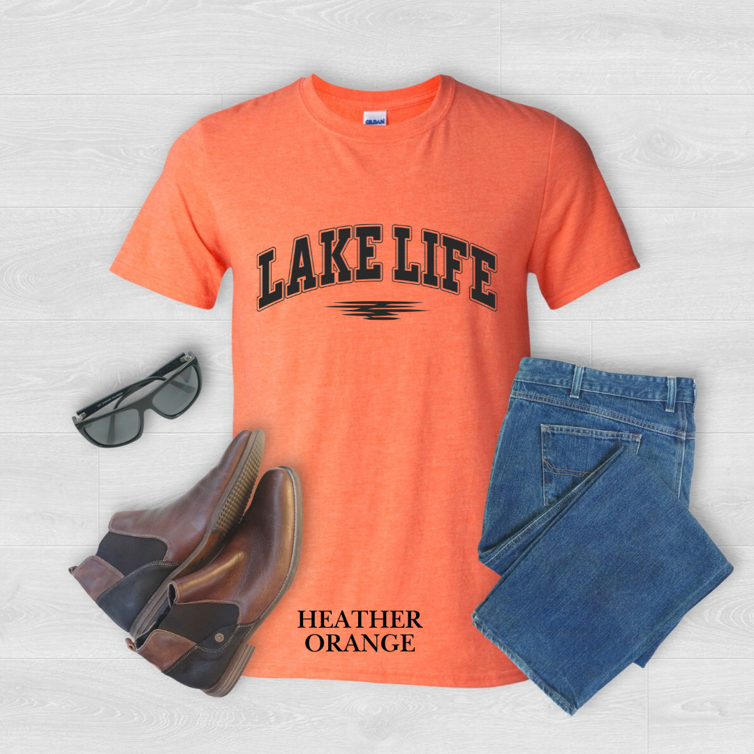 "Black  Stroke Lake Life" Tee