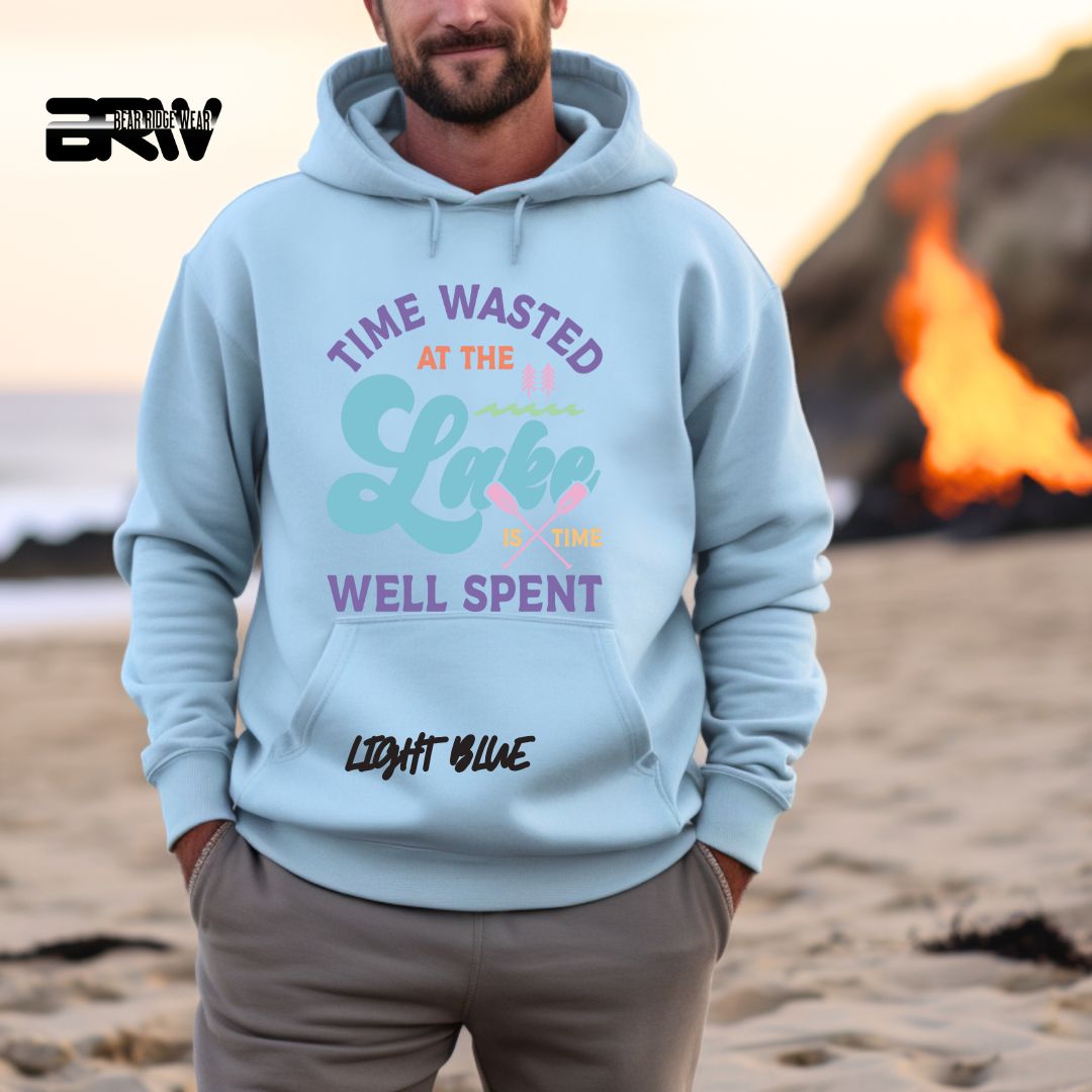 'Time Wasted At The Lake Is Time Well Spent' Summer Hoodie