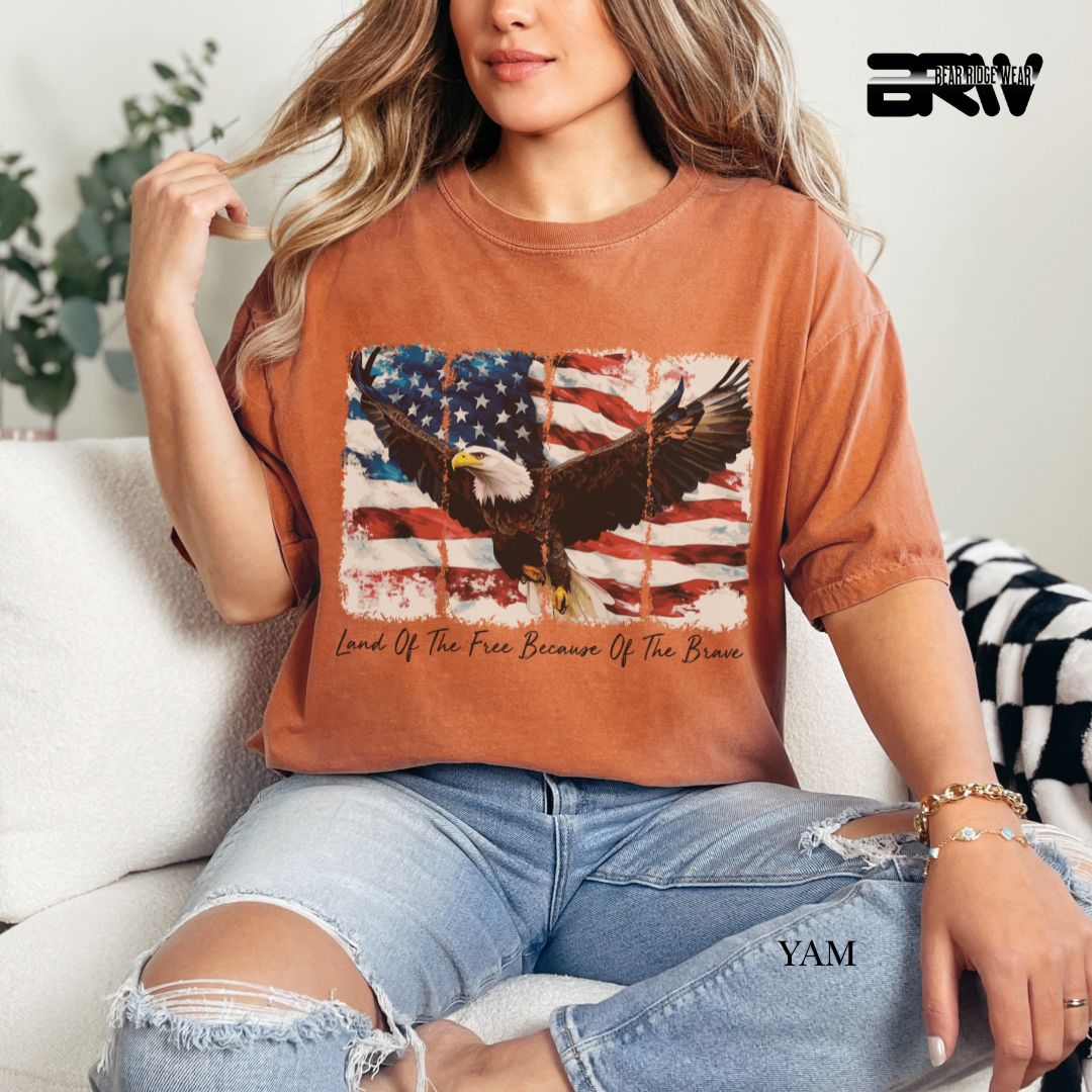Land Of The Free-Eagle- Patriotic Tee