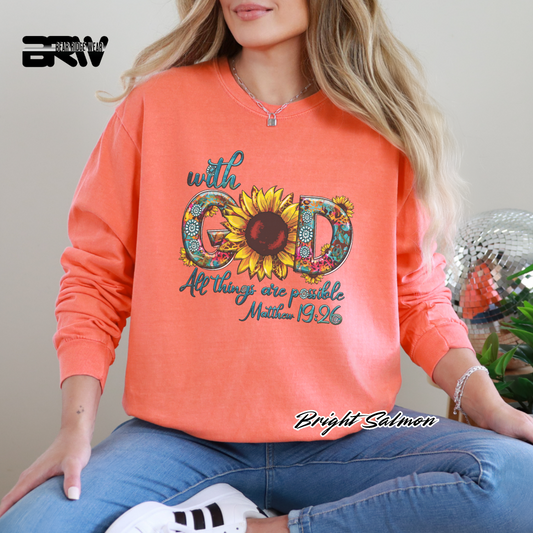 'With God All Things Are Possible' Long-Sleeve Faith Tee