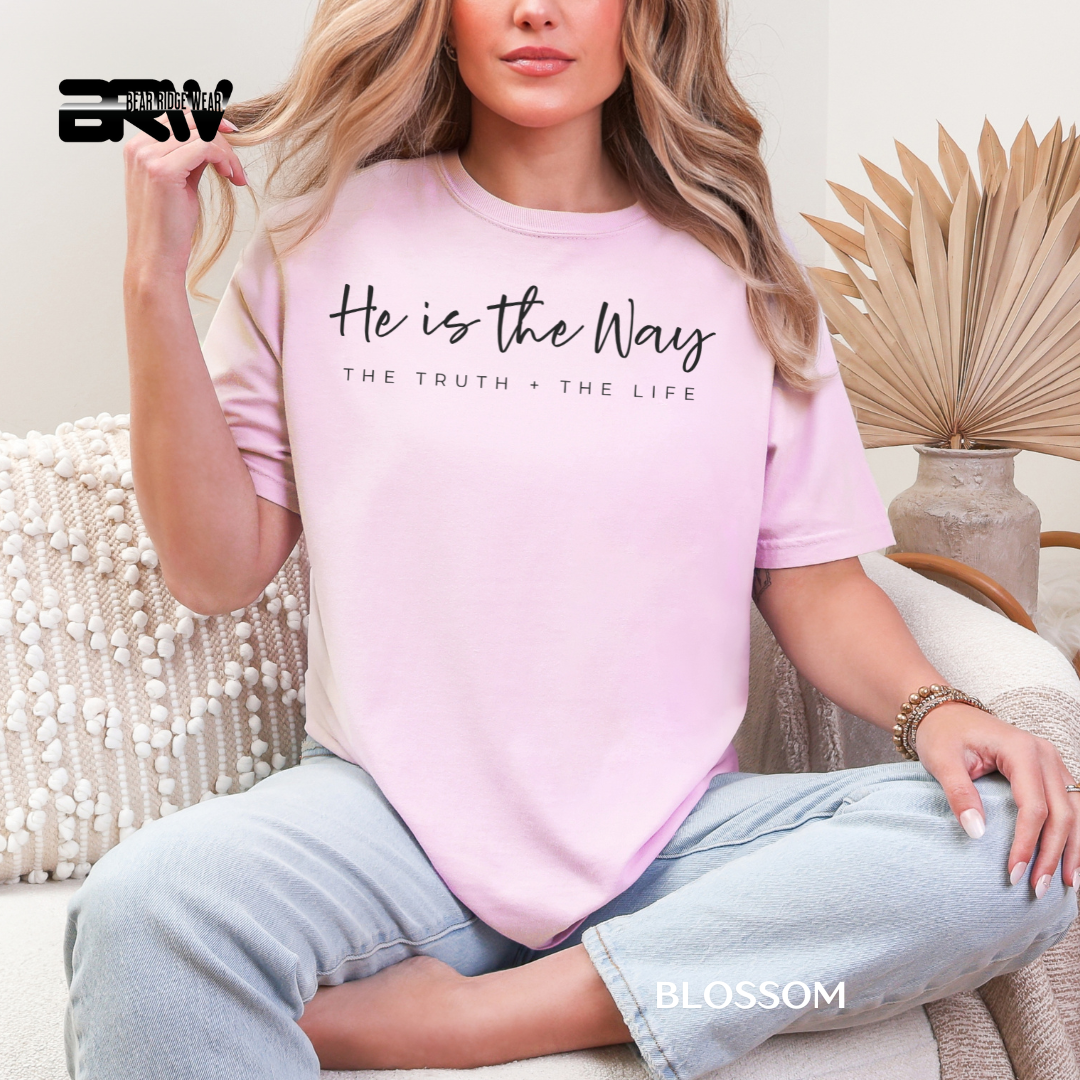 'He Is The Way-Black' Faith Tee