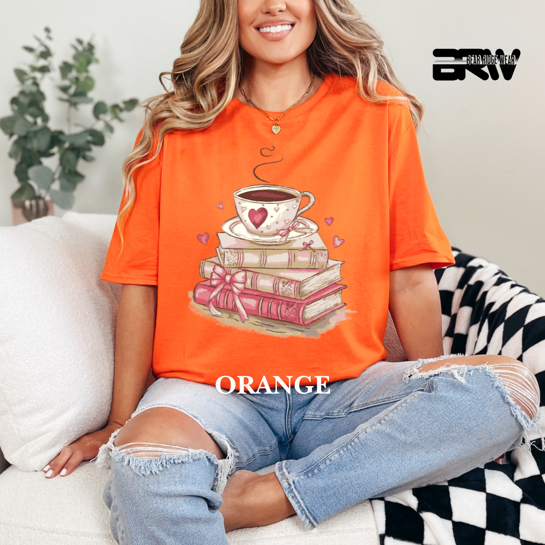 'Coffee On Top of the Books' Tee