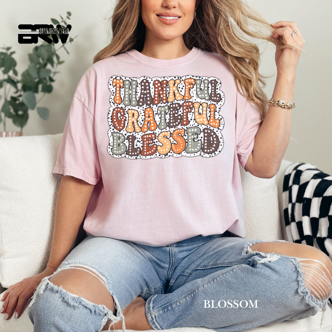 'Thankful Grateful Blessed' Fall Tee