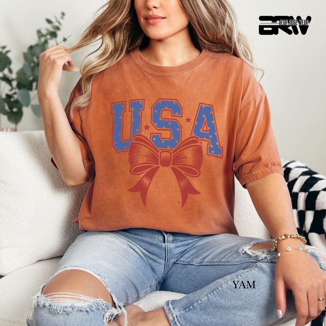 USA-Bow- Patriotic Tee