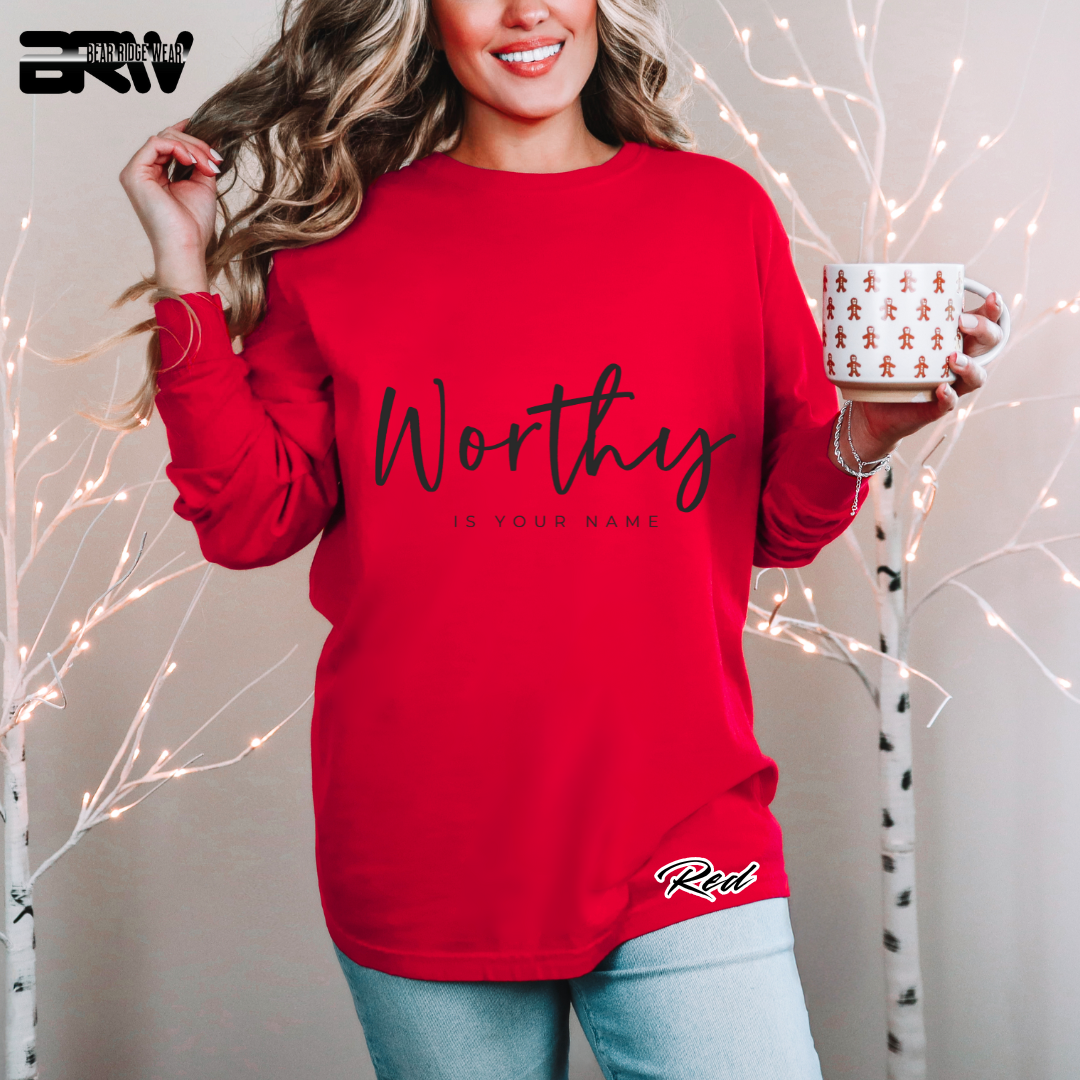 'Worthy Is Your Name' Faith Long-Sleeve Tee