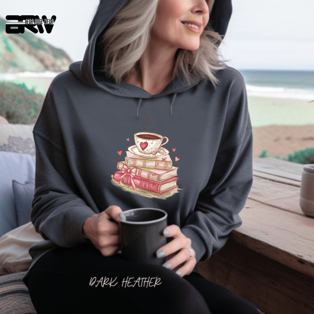 'Coffee on top of the books' Hoodie