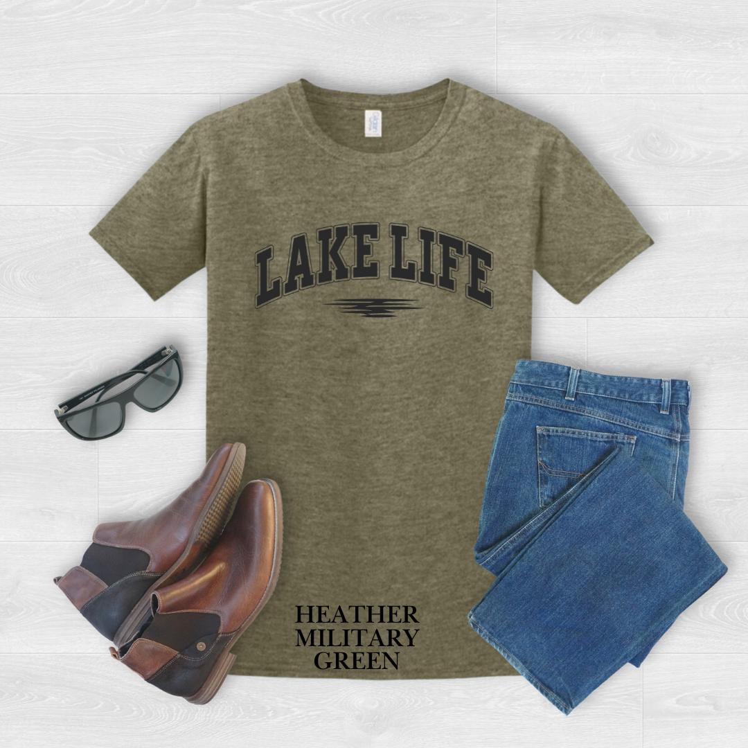"Black  Stroke Lake Life" Tee