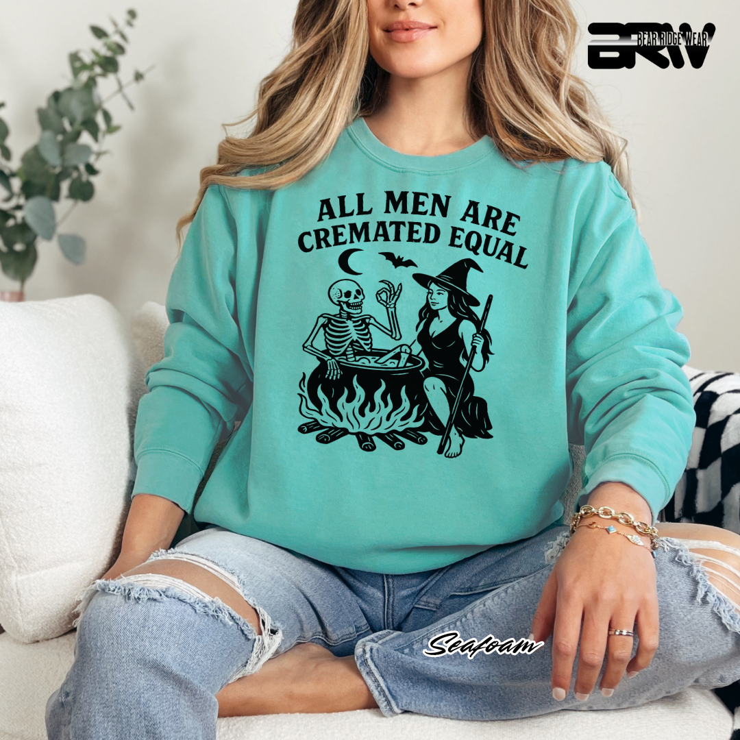 'All Men Are Cremated Equally' Fall Crewneck Sweatshirt