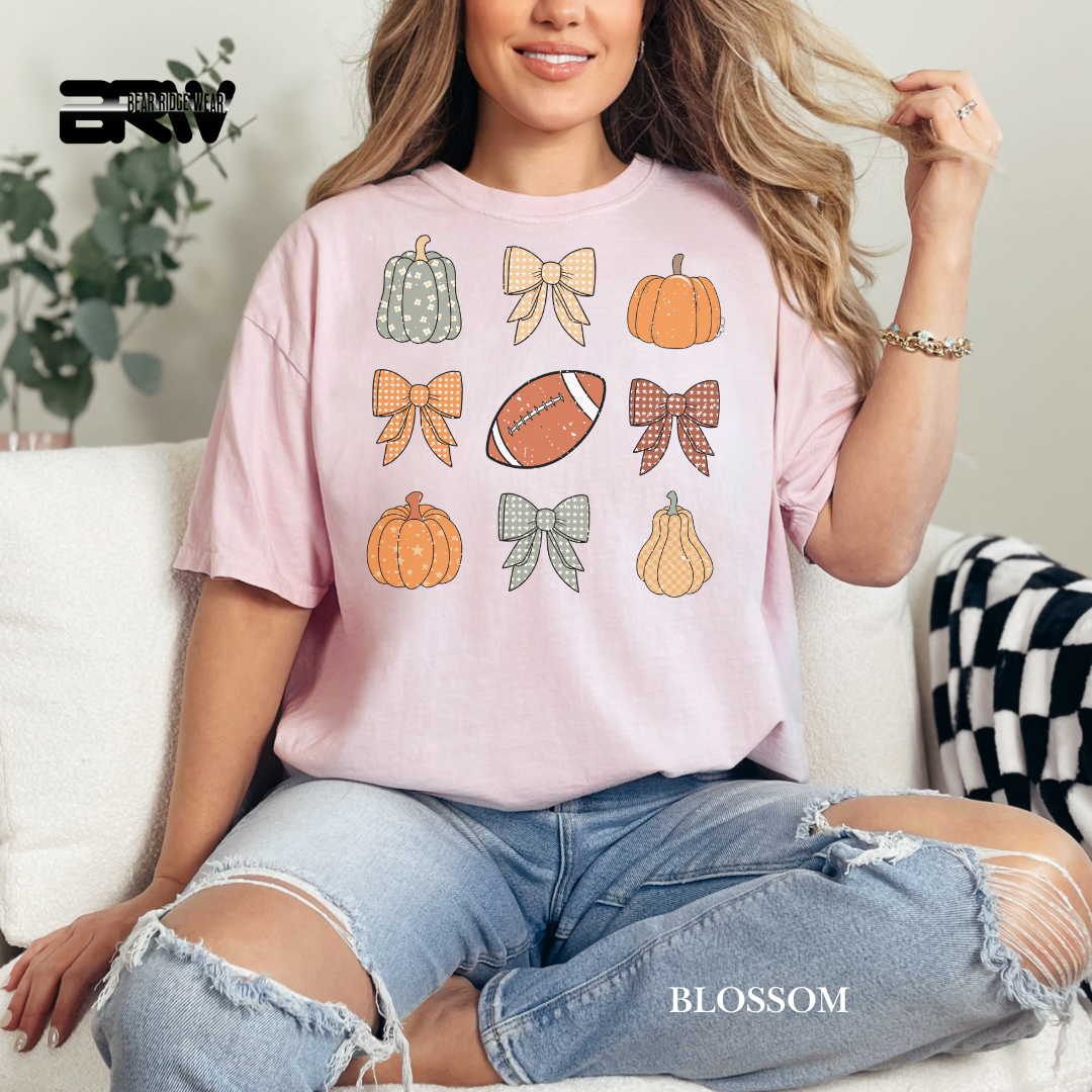 'Pumpkin Distressed Football' Fall Tee