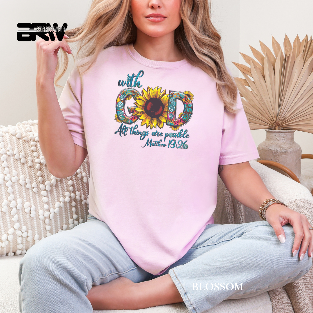 'With God All Things Are Possible' Faith Tee