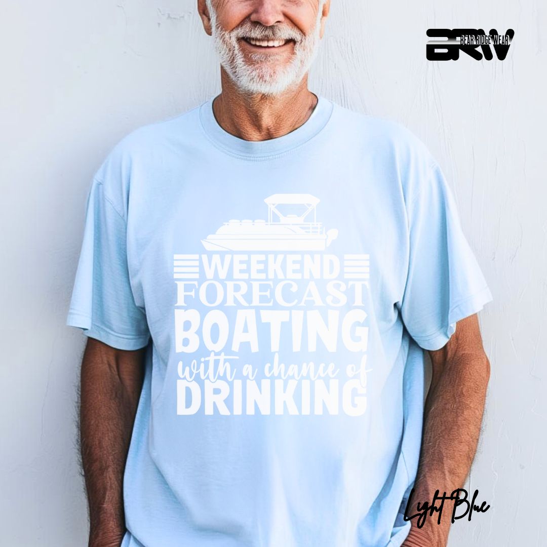 'Weekend Forecast-Boating' Summer T- Shirt