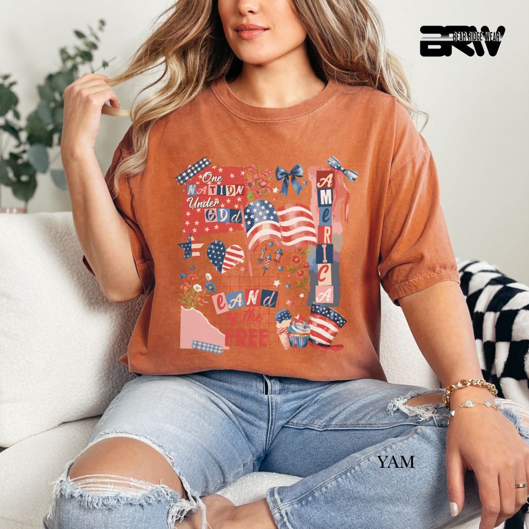 America One Nation- Patriotic Tee