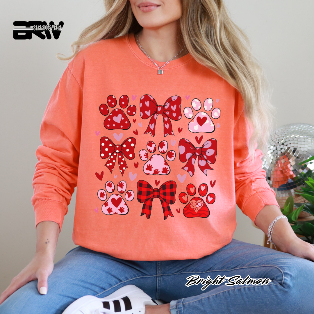 'Dog Paws and Ribbons' Long Sleeve Tee