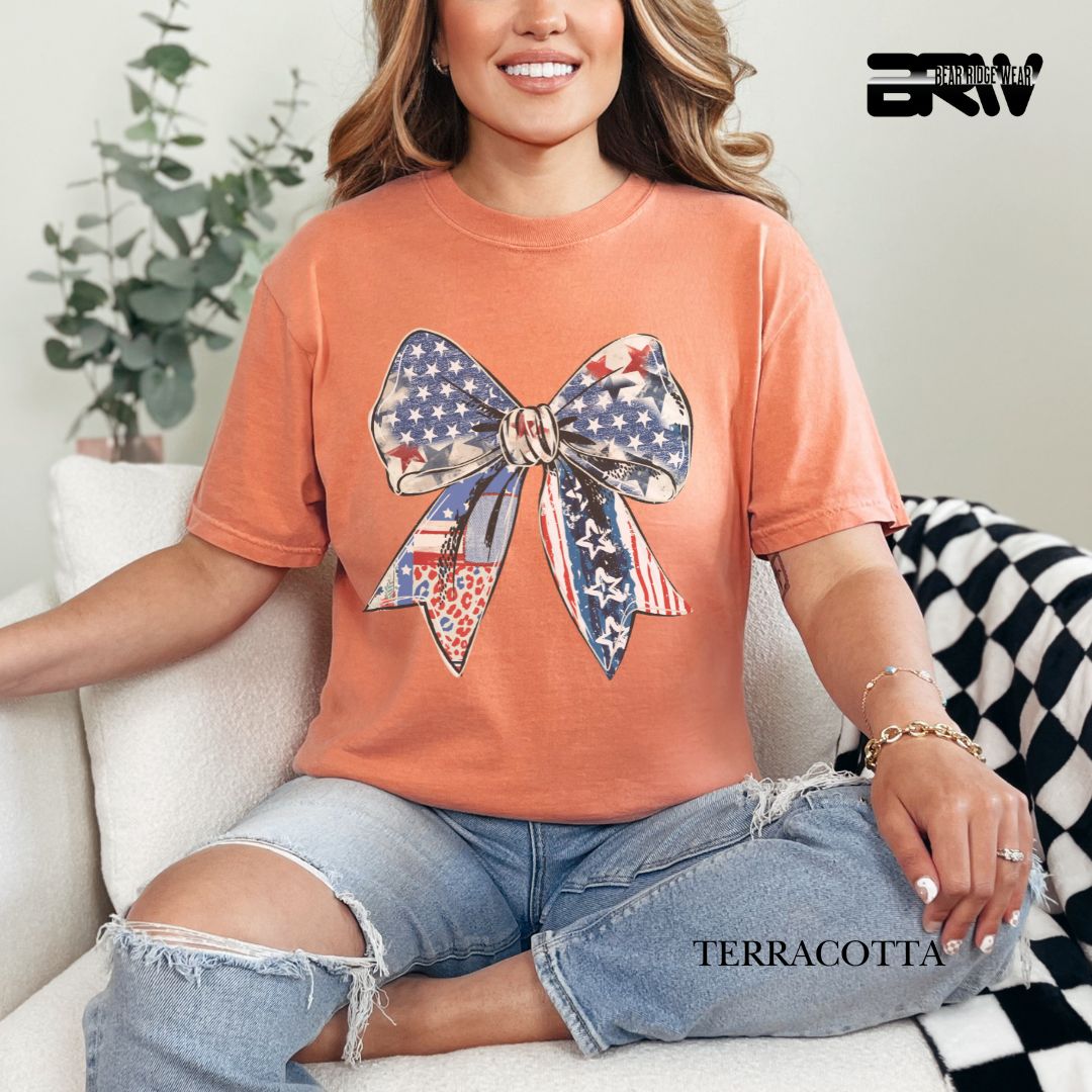 Bow- Patriotic Tee