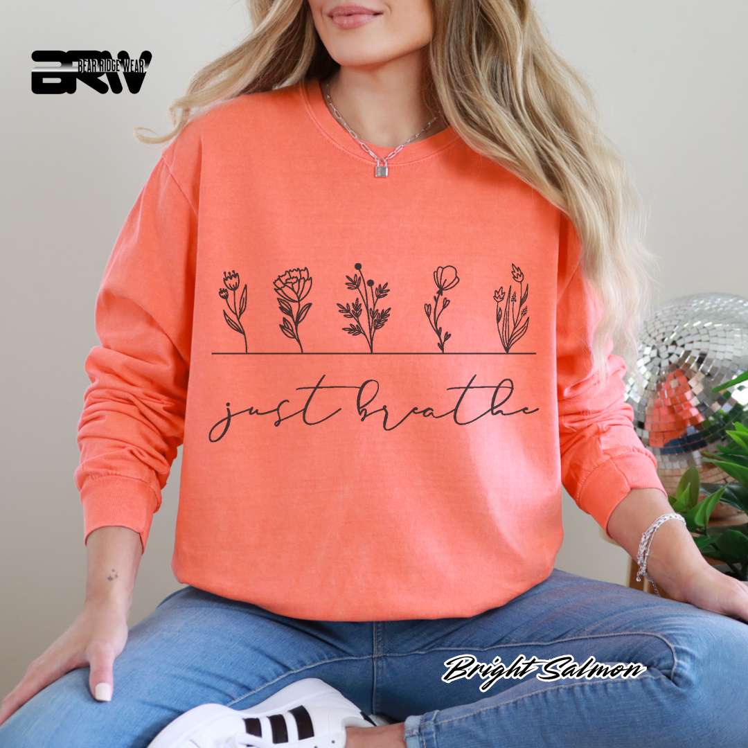 'Just Breathe' Long-Sleeved Tee