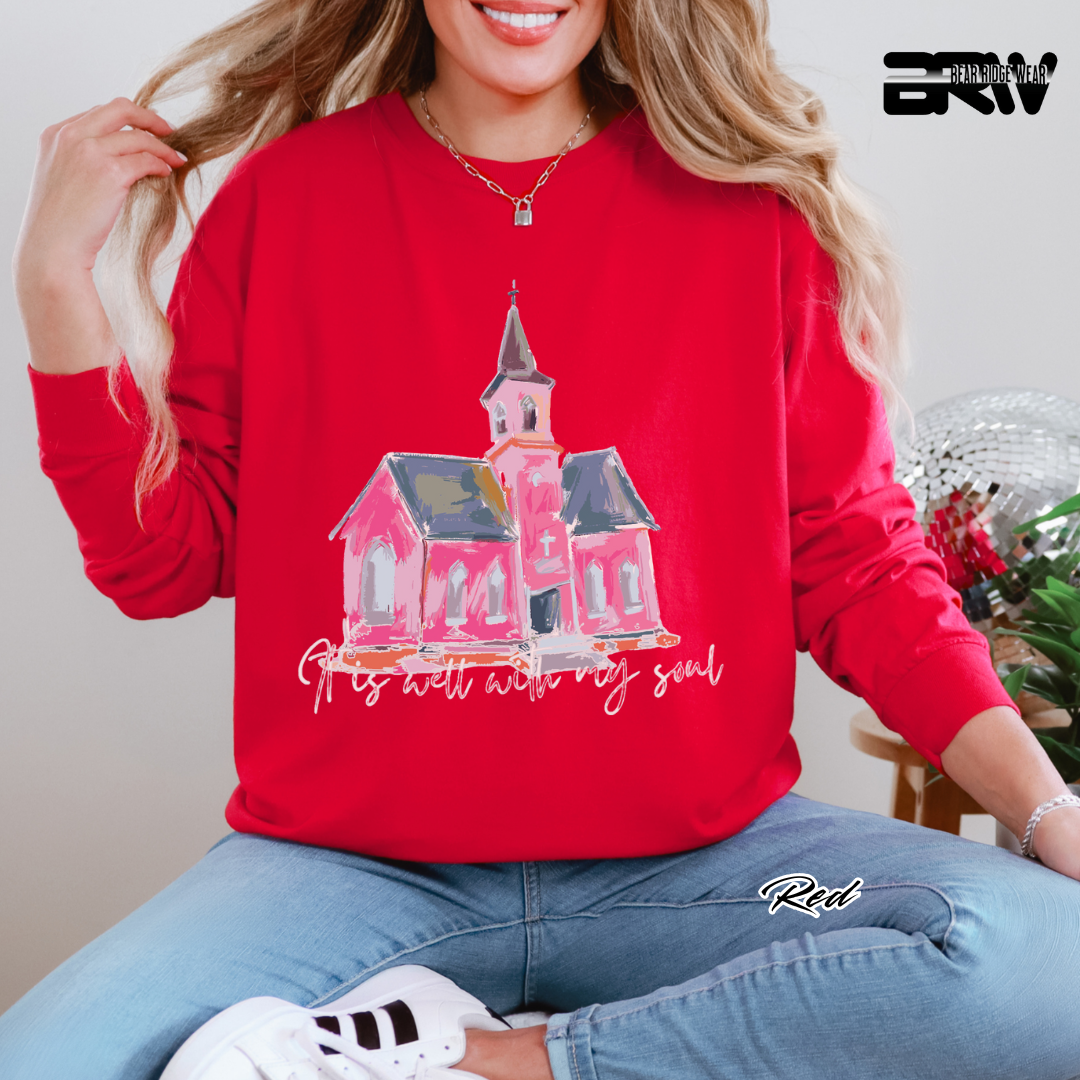 'It Is Well With My Soul' White Faith Long-Sleeve Tee