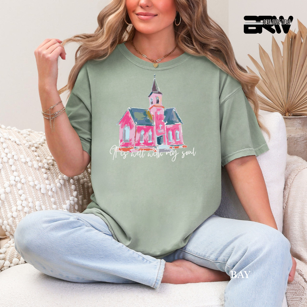 'It Is Well With My Soul - White' Faith Tee