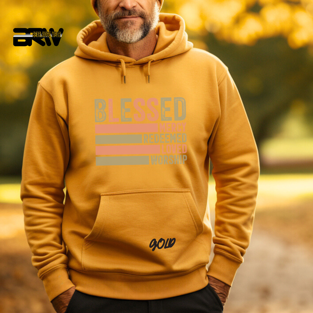 'Blessed, Mercy, Redeemed, Loved, and Worship' Faith Hoodie