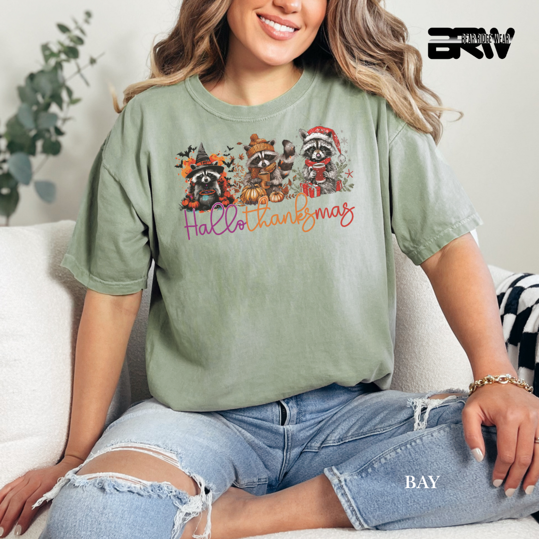 'Hallothanksmas-Raccoons' Fall Tee