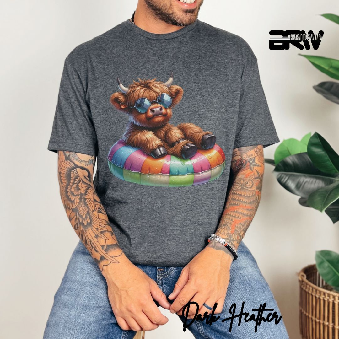 'Highland Cow-Float' Summer T- Shirt