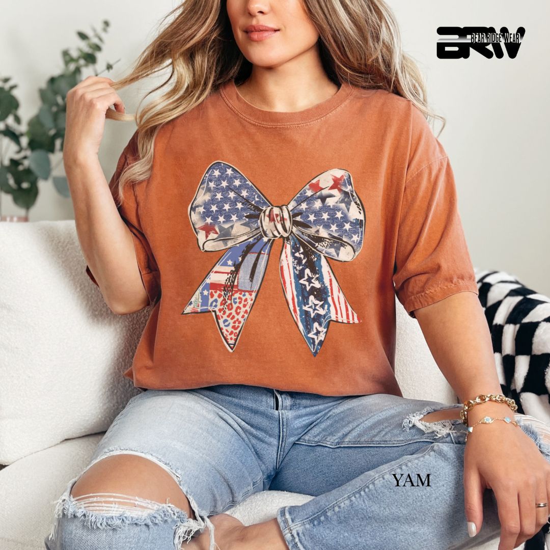 Bow- Patriotic Tee