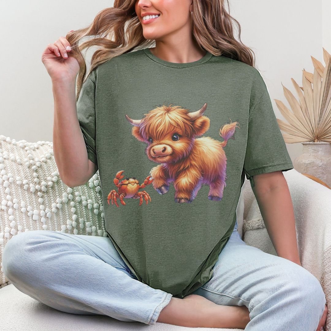 'Highland Cow-Crab  Summer Tee