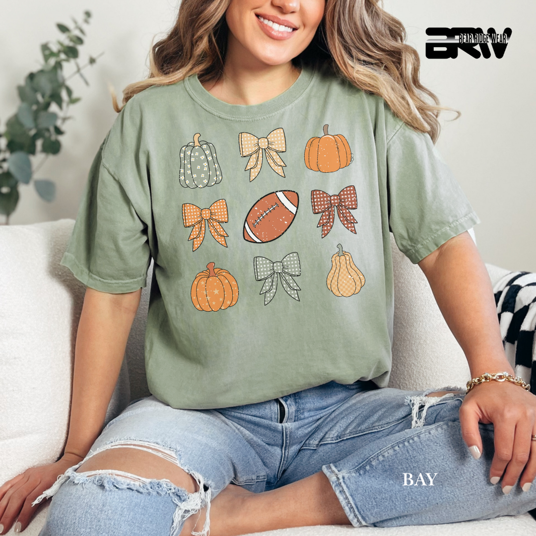 'Pumpkin Distressed Football' Fall Tee