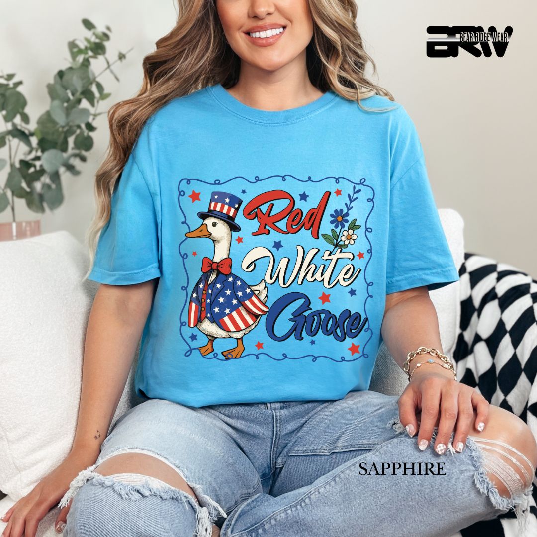 Red-White Goose- Patriotic Tee