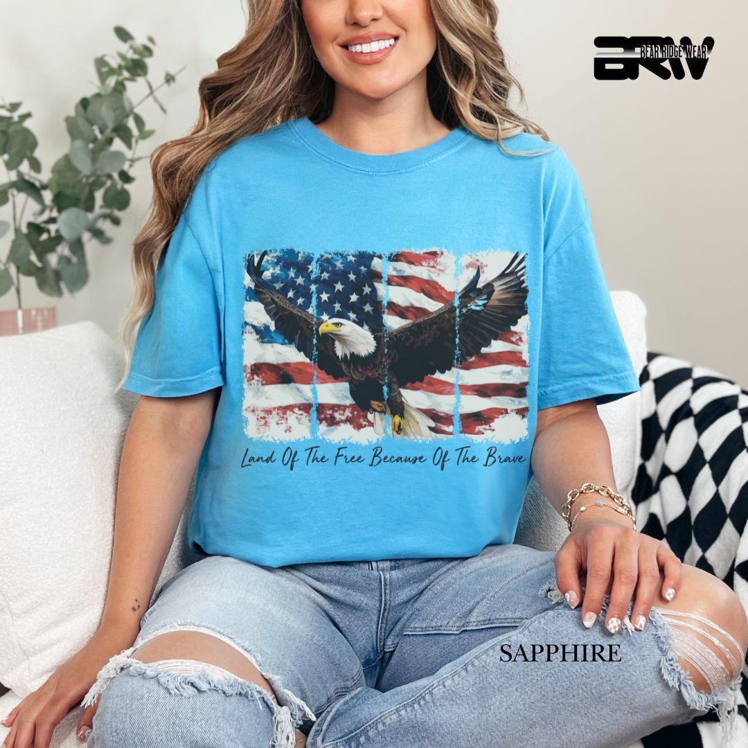Land Of The Free-Eagle- Patriotic Tee