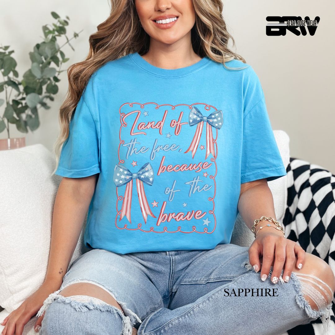 Land Of The Free-Bows- Patriotic Tee