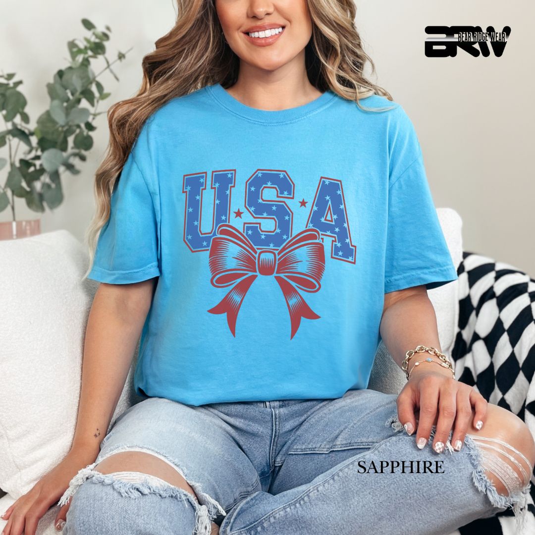 USA-Bow- Patriotic Tee