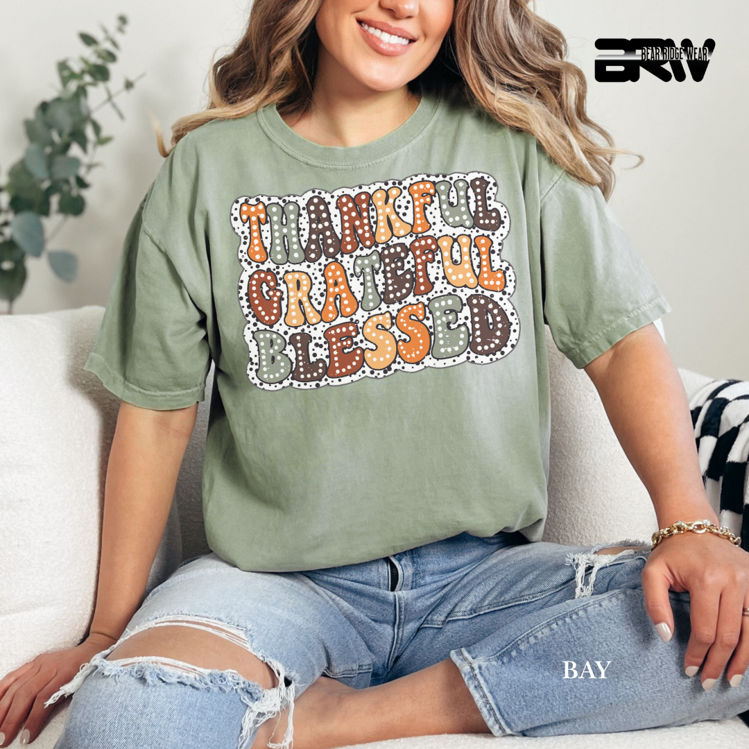 'Thankful Grateful Blessed' Fall Tee