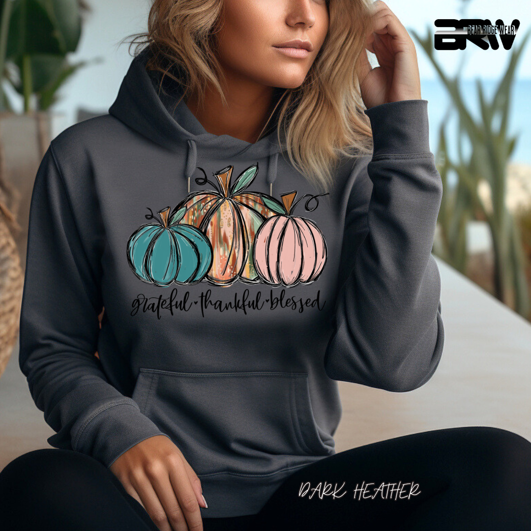 'Grateful Thankful Blessed'  Fall Hoodie