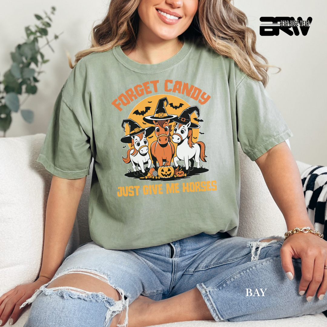 'Forget Candy-Horses' Fall Tee