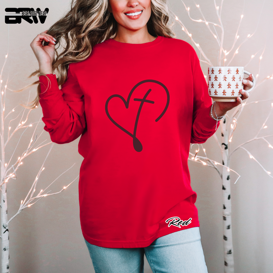 'Cross Inside The Heart' Long-sleeve Tee